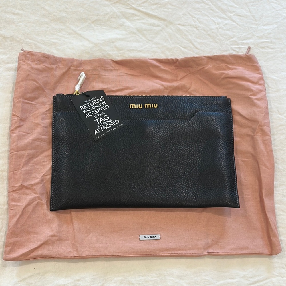 Miu Miu Black Leather Clutch bag